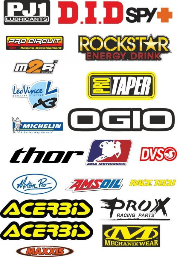 Sticker Masters Motosiklet Sponsor Sticker Seti 2 ürün görseli 1