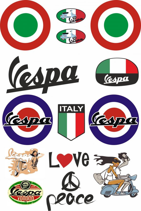Sticker Masters Vespa Sticker Seti ürün görseli 1