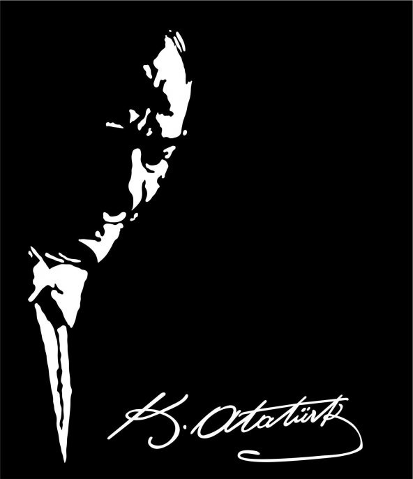 Sticker Masters İmzalı Atatürk Silueti Sticker Etiket ürün görseli 1