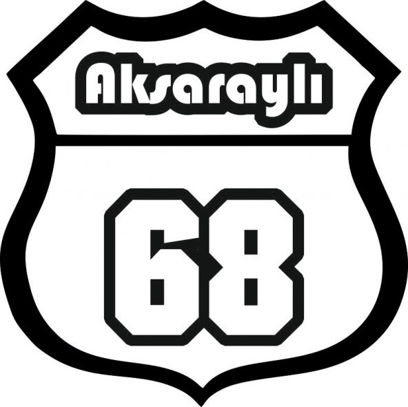 Sticker Masters Aksaraylı 68 Oto Sticker Etiket ürün görseli 1