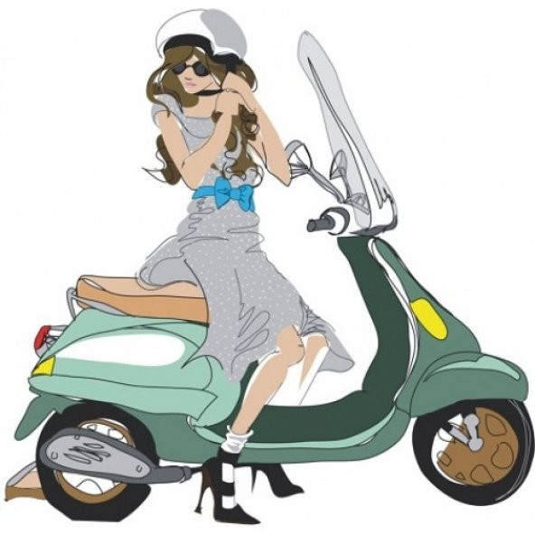 Sticker Masters Vespa Girl Motor Sticker ürün görseli 1