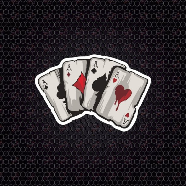 Sticker Master Poker Oyun Kartı Etiket Çıkartma Oto Motor Pc ürün görseli 1