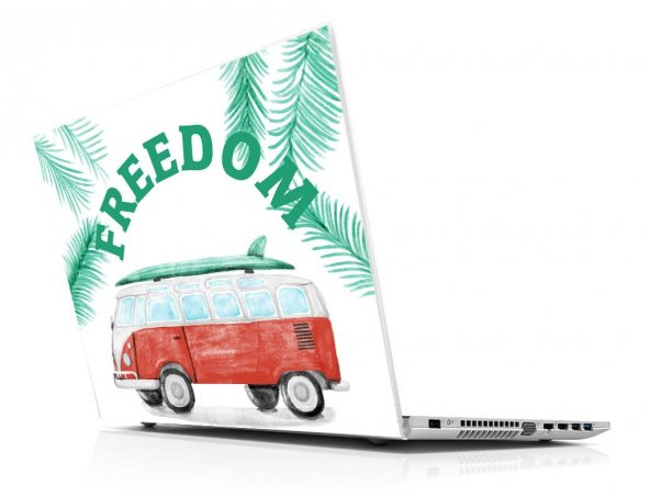 Sticker Masters Vintage Caravan Freedom Laptop Sticker ürün görseli 1