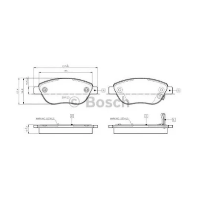Opel Corsa D 1.3 CDTİ  0986TB3141 ÖN FREN BALATASI BOSCH ürün görseli 1