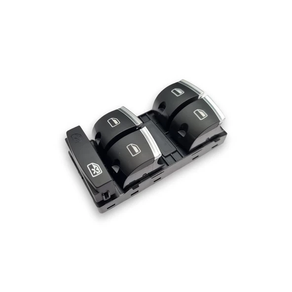 Audi A6 2005-2008 Sol Ön Kapı Dörtlü Cam Düğmesi Krom 4F0959851H ürün görseli 1
