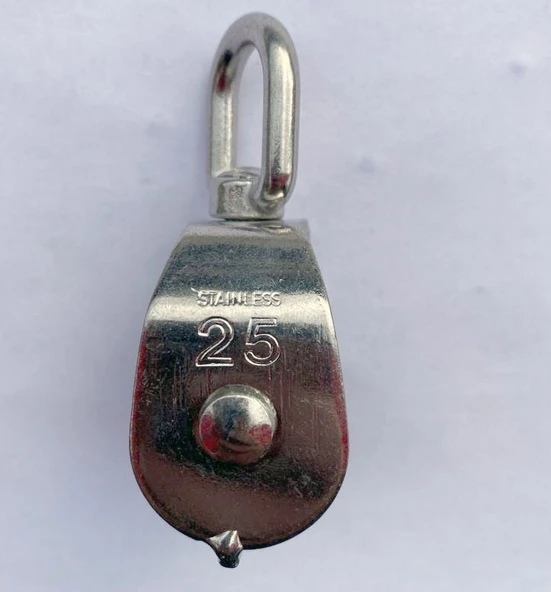 PASLANMAZ KROM ÇİFTLİ MAKARA 25mm ürün görseli 1