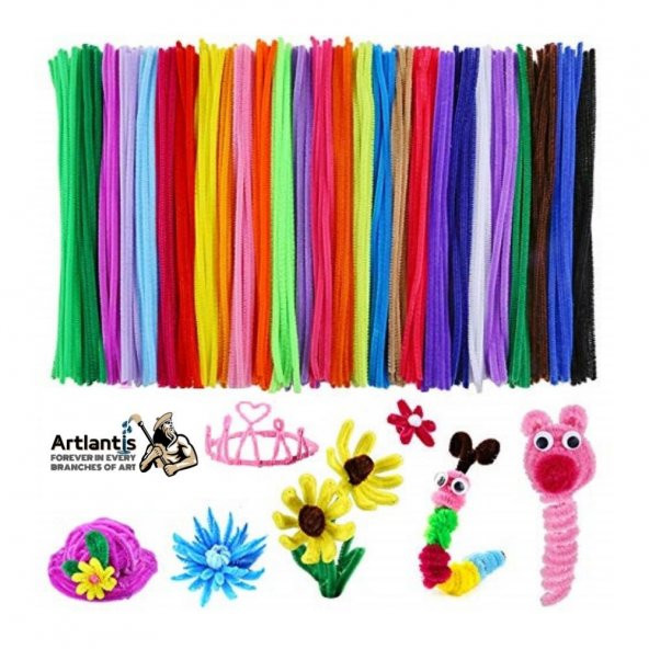 Şönil Renkli 30 Cm 50li 1 Paket Artlantis 30 Cm Renkli Tüylü Tel 50 li 1 Paket ürün görseli 1