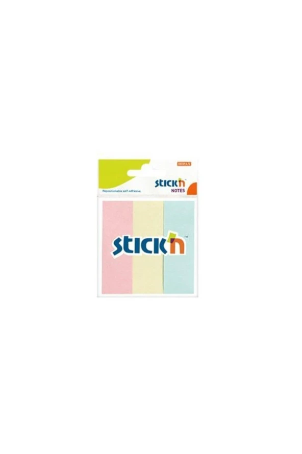Hopax Stick'n Yapışkanlı Not Kağıdı 76 x 25 mm 3 Renk 50 Yaprak ürün görseli 1