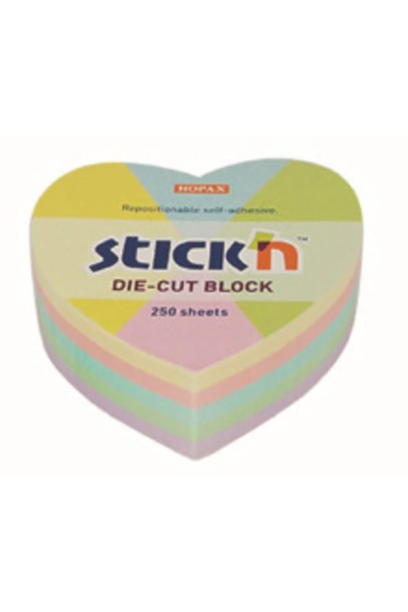 Gıpta Stickn 64x67 mm Pastel Renkler Kalp Desenli Yapışkanlı Not Kağıdı ürün görseli 1
