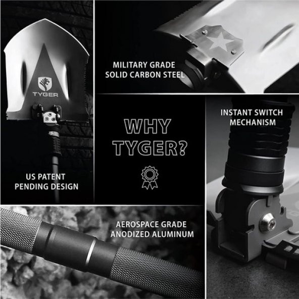 Tyger Auto Shovel 16sı 1 Arada Kamp Küreği - Resim 4
