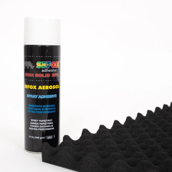 AKUSTİK SÜNGER 30 MM ( EN : 1 MT BOY : 1 MT) + SEFOX  SPREY YAPIŞTIRICI 340 GR (1 ADET) ürün görseli 1