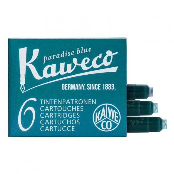 KAWECO DOLMAKALEM KARTUSU TURKUAZ 6LI KISA ürün görseli 1