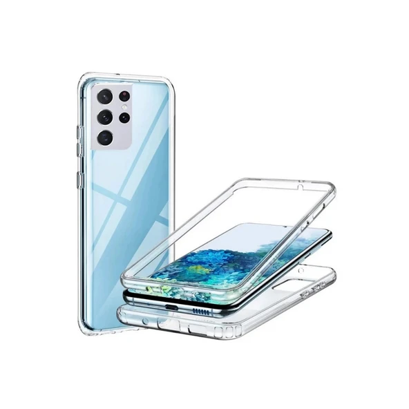 Gpack Samsung Galaxy S22 Ultra Kılıf Ön Arka Şeffaf Silikon Koruma ürün görseli 1