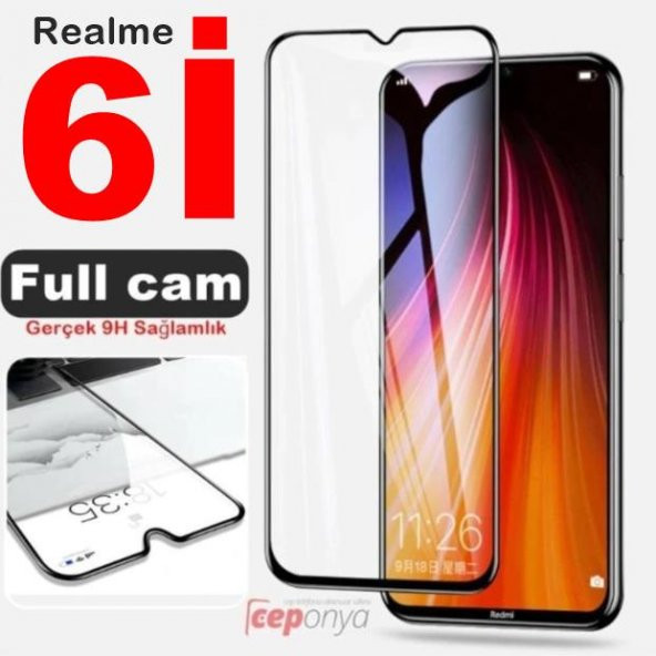 Realme 6İ Kenarları Kırılmaya Dayanıklı Cam Ekran Koruyucu ürün görseli 1