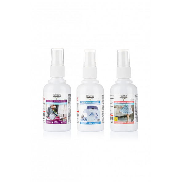 Hochei PAKET-2 Ütüsüz Ütü-İpeksi Kolay Ütü-Antistatik Sprey 3' lü ürün seti ( 70ml-70ml-70ml ) ürün görseli 1