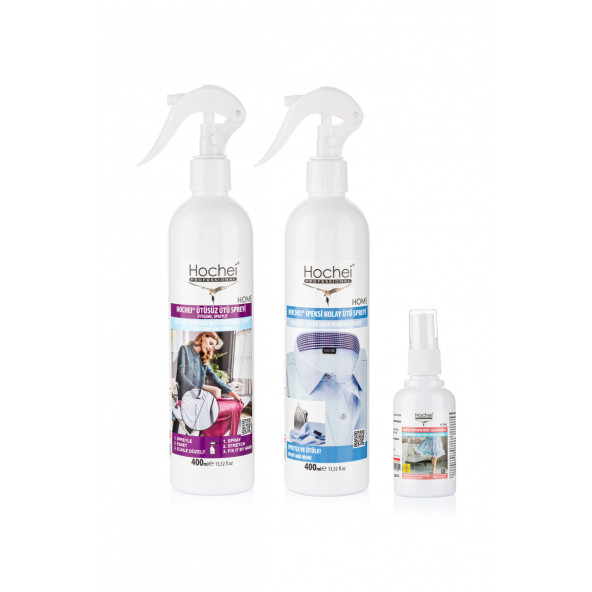 Hochei PAKET-5 Ütüsüz Ütü-İpeksi Kolay Ütü-Antistatik Sprey 3' lü ürün seti ( 400ml-400ml-70ml ) ürün görseli 1