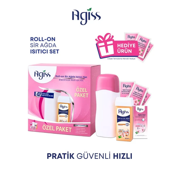 Agiss Sir Ağda Isıtıcı Seti - 100ml Kartuş, Isıtıcı Makine, 2m Ağda Bezi ve Temizleme Mendilleri ile Kusursuz Ağda Deneyimi ürün görseli 1