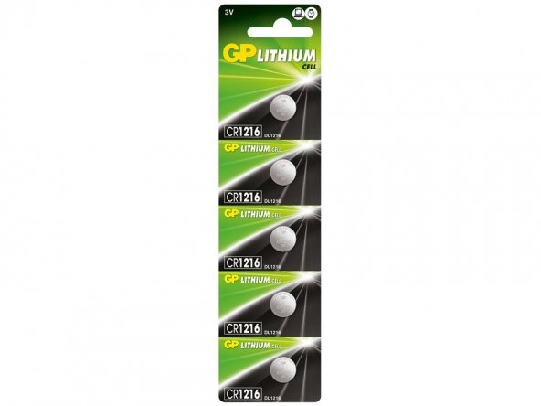 Gp Batteries Cr1216 1216 Boy Lityum Düğme Pil 3 Volt 5Li Kart ürün görseli 1