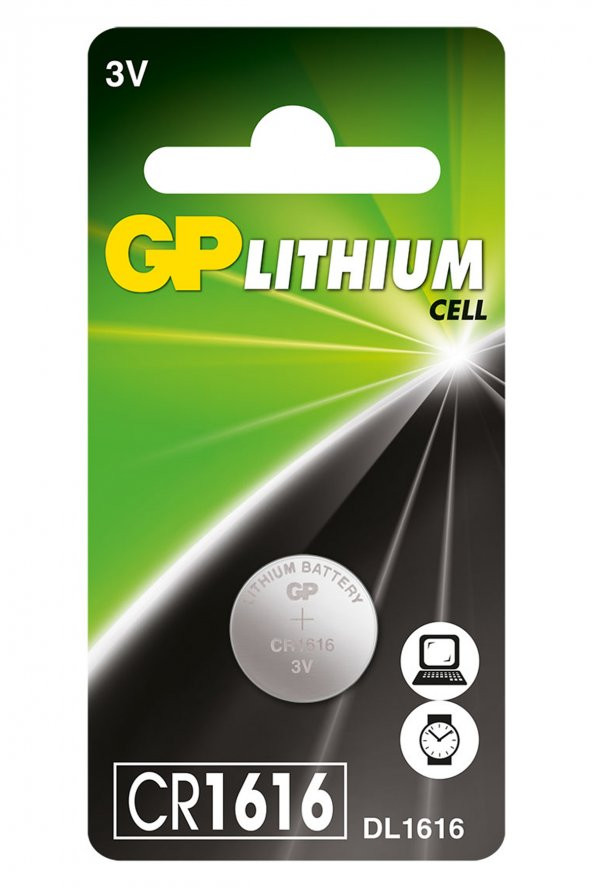 GP Batteries CR1616 1616 Boy Lityum Düğme Pil, 3 Volt, Tekli Kart ürün görseli 1