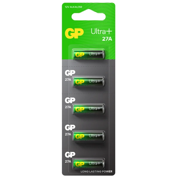 GP Batteries 27A Ultra Plus 27A/Mn27 Boy Pil, 12 Volt, 5'li Kart ürün görseli 1