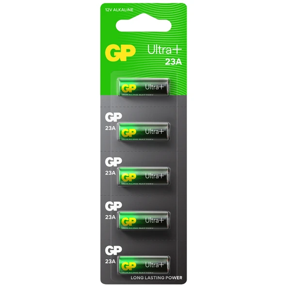 GP Batteries 23A Ultra Plus 23A/MN21/V23GA Boy Pil, 12 Volt, 5'li Kart ürün görseli 1