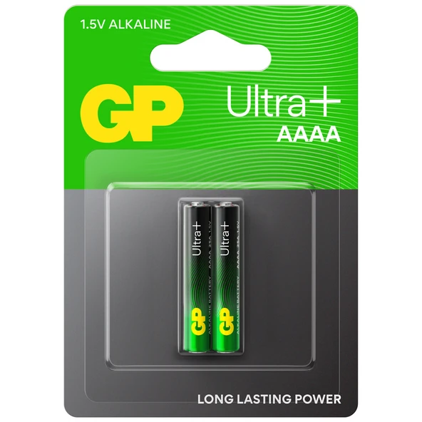 GP Batteries 25A Ultra Plus Lr8D425/E96/AAAA Boy İncenin İncesi Pil, 1.5 Volt, 2'li Kart ürün görseli 1