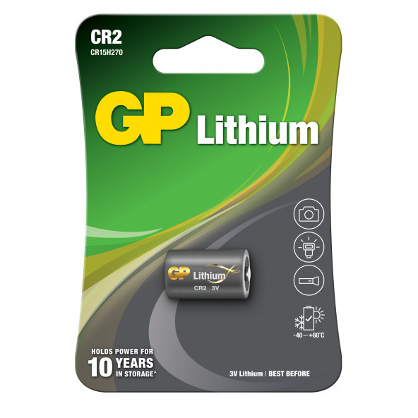 GP Batteries GPCR2 DlCR2/CR2 Boy Lityum Pil 3 Volt Tekli Kart ürün görseli 1