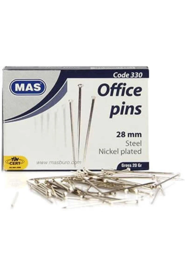 Mas Toplu İğne Nikel 28 MM 20 Gram Toplu İğne ürün görseli 1