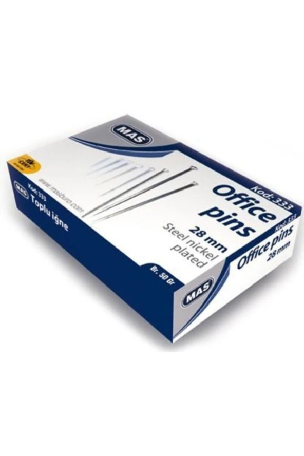 Mas Toplu İğne Nikel 28 MM 50 Gram Toplu İğne ürün görseli 1