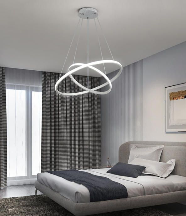 TT AYDINLATMA Tt300-2 By Halka 2 Li Mat Beyaz ( Sarı Işık ) Led Avize ürün görseli 1