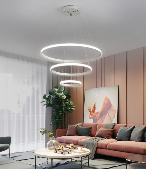 TT AYDINLATMA Tt300-3 By Halka 3 Lü Mat Beyaz ( Beyaz Işık ) Led Avize ürün görseli 1