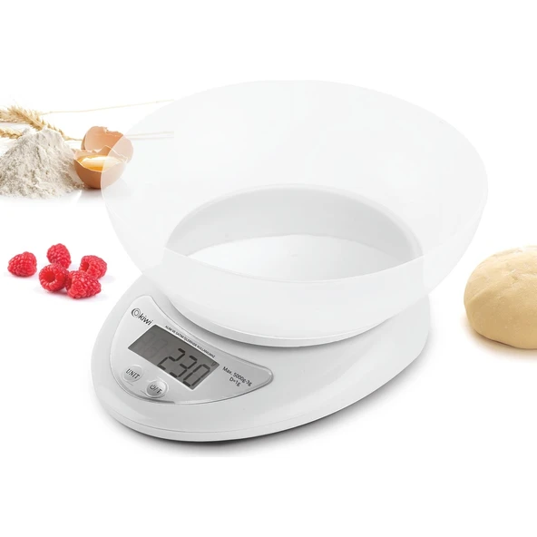Kiwi KKS-1153 Dijital Mutfak Terazisi Beyaz Max. 5kg ürün görseli 1
