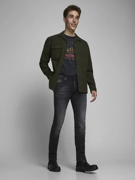 JACK JONES Glenn Model Siyah Dar Kesim Kot Pantolon 12162430 ürün görseli 1