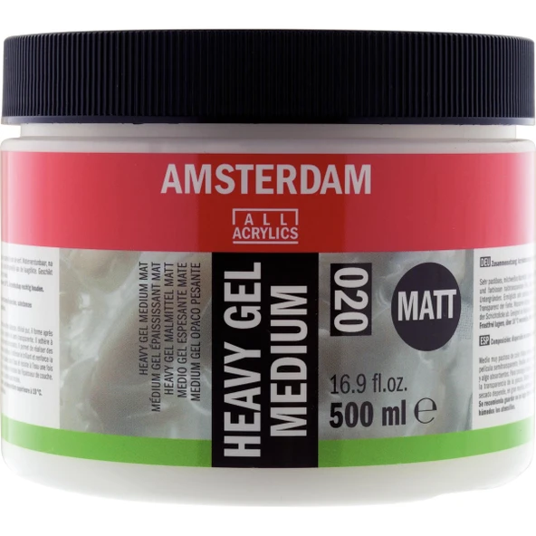 AMSTERDAM HEAVY GEL MEDIUM MATT 020 500ML ürün görseli 1