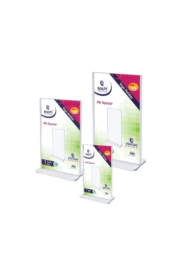 Mapi T Tipi Eko Dikey Broşür Standı 55 X 90 mm T Tipi Afiş Standı ürün görseli 1