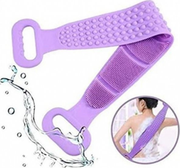 Banyo Sırt Kesesi Çift Taraflı Silikon Cilt Temizleme Fırçası Banyo Lif İ 60 Cm Asorti ürün görseli 1