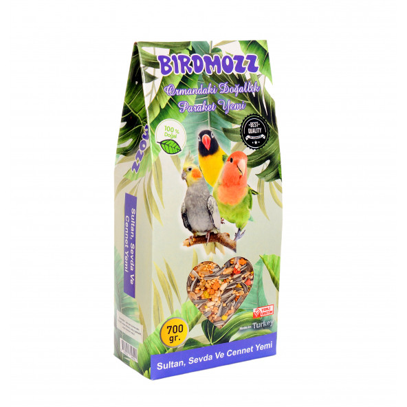 BirdMozz Premium Vitaminli Paraket Cennet Sultan Ve Sevda Kuşu Yemi 700 Gr ürün görseli 1