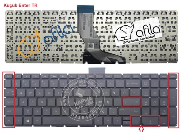 Hp Pavilion 15-BC412nt 6EP37EA Notebook Klavyesi (Siyah TR) - Resim 2