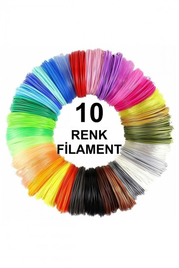3d Kalem Yazıcı Için 10 Renk 50 Metre (10 X 5 Metre) 3D Kalem Filamenti Pla ürün görseli 1