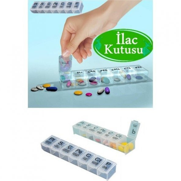 Haftalık Günlük İlaç Saklama Kutusu- 7 Günlük İlaç Saklama Kabı Hap Saklama Kutusu ürün görseli 1
