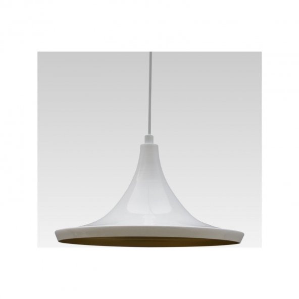 mylights  retro  rustik metal sarkıt avize beyaz içi altın ürün görseli 1