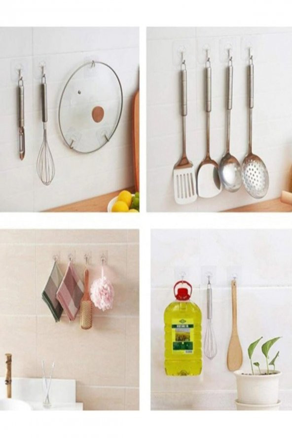 Kendinden Yapışkanlı Güçlü Şeffaf Askı 5 Li Set ürün görseli 1