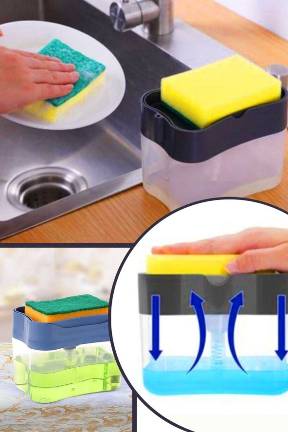 Pompalı Sünger Hazneli Sıvı Sabunluk 380 ml ürün görseli 1