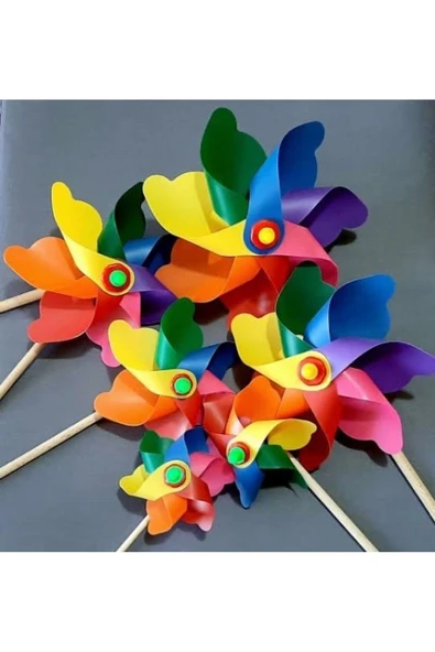Rüzgar Gülü 35 Cm Çap 7 Kanatlı Bahçe Grubu - Resim 2