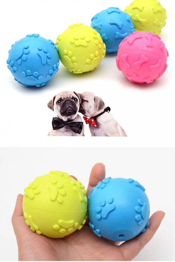 Köpek Isırma Topu Pati Desenli Küçük Interaktif Kedi Köpek Oyuncak Evcil Hayvan Eğitim Oyun Topu ürün görseli 1