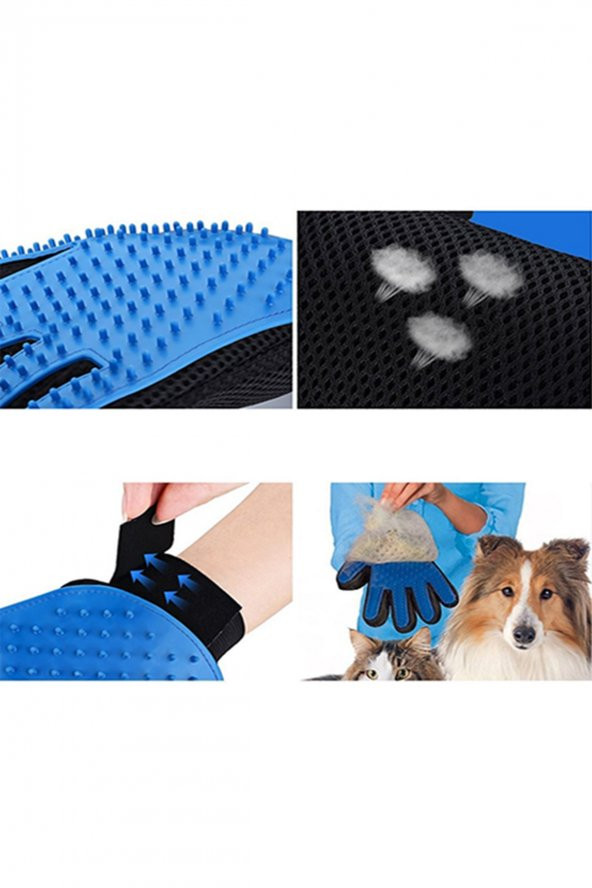 Köpek Kedi Saç Tüy Toplama Temizleme Eldiveni Yapışkanlı Tarama - Resim 4