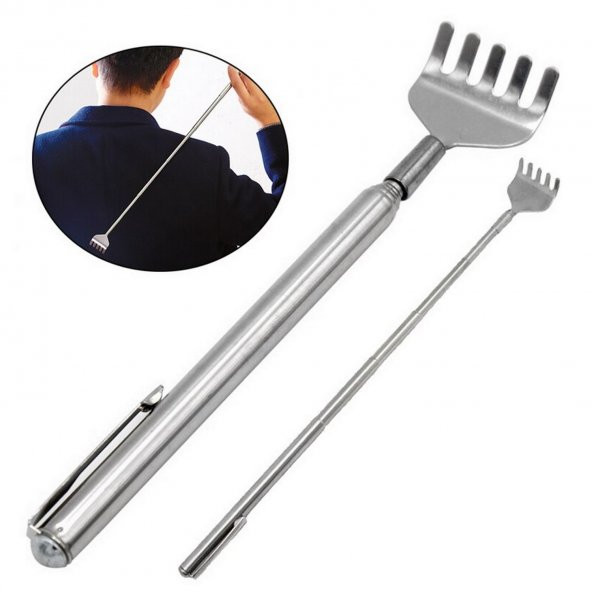 Teleskobik Sırt Kaşıyıcı Metal Kaşağı Kaşıma Aleti Sırt Kaşıma Aparatı Metal  51 Cm ürün görseli 1