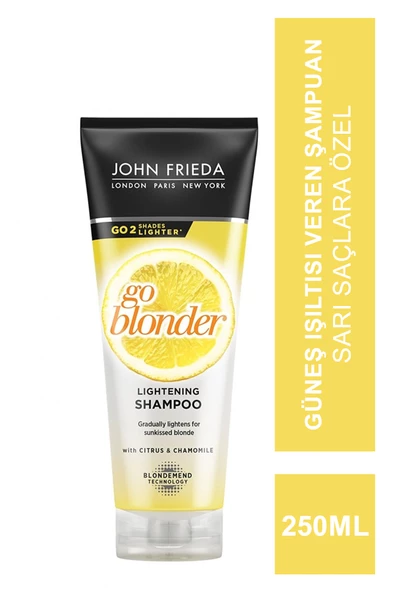 John Frieda Sheer Blonde Go Blonder Lightening Shampoo 250 ml Sarı Saçlara Özel Güneş Işıltısı Veren Şampuan ürün görseli 1