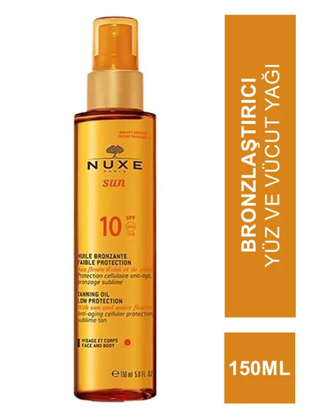 Nuxe Sun Spf 10 Güneş Bronzlaştırıcı Yüz ve Vücut Yağı150 ML ürün görseli 1