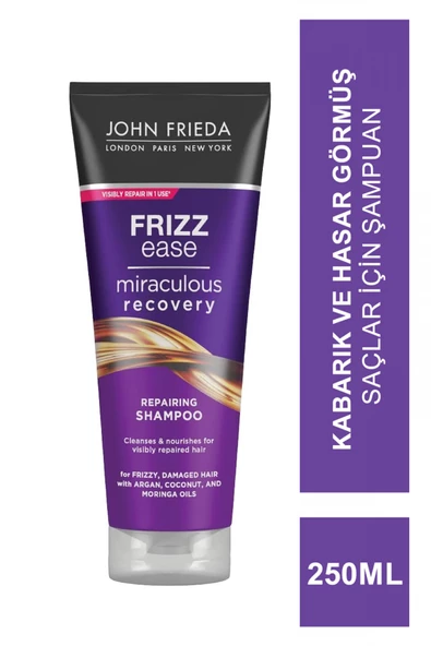 John Frieda Frizz Ease Miraculous Recovery Shampoo 250 ml Kabarık ve Hasar Görmüş Saçlar İçin Şampuan ürün görseli 1